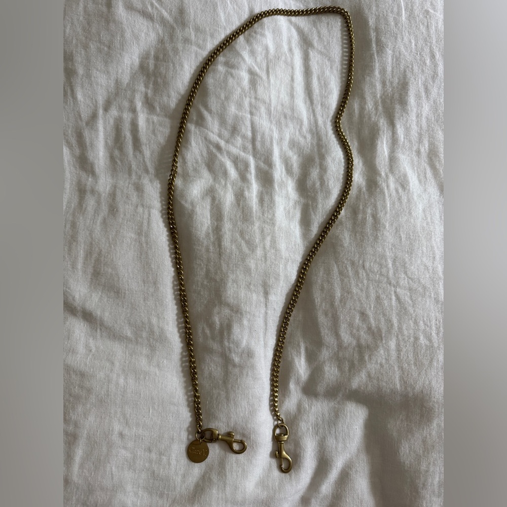 Clare V thin chain crossbody in light brass